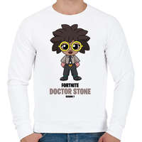 printfashion Doctor Stone - Fortnite Season 7 - Férfi pulóver - Fehér