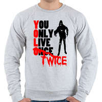 printfashion YOLO - Férfi pulóver - Sport szürke