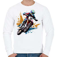 printfashion Cross - Férfi pulóver - Fehér