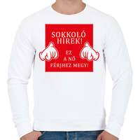 printfashion Sokkoló hírek! - Férfi pulóver - Fehér