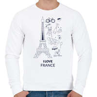 printfashion I LOVE FRANCE 1 - Férfi pulóver - Fehér