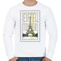 printfashion Eiffel Tower - Férfi pulóver - Fehér