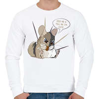 printfashion Feed me - Chinchilla - Férfi pulóver - Fehér