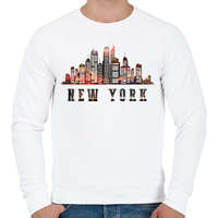 printfashion NEW YORK - Férfi pulóver - Fehér