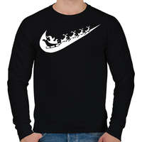 printfashion nike márkaparódia fehér - Férfi pulóver - Fekete