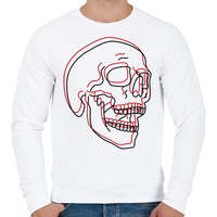 printfashion Red&Black Skull - Férfi pulóver - Fehér