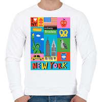 printfashion New york - Férfi pulóver - Fehér
