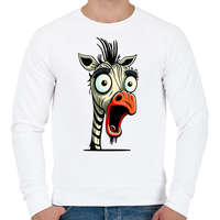 printfashion Csodálkozó zebra - Férfi pulóver - Fehér