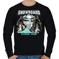 printfashion Snowboard extreme sport - Férfi pulóver - Fekete