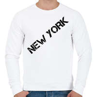 printfashion New York - Férfi pulóver - Fehér