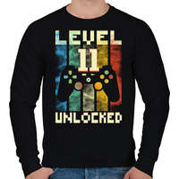 printfashion Level 11 unlocked - 11. születésnapi ajándék - Férfi pulóver - Fekete