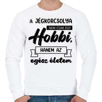 printfashion A jégkorcsolya nem csak egy hobbi - Férfi pulóver - Fehér