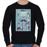 printfashion Daily Hipster - Férfi pulóver - Fekete