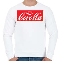printfashion Coca Corolla - Férfi pulóver - Fehér