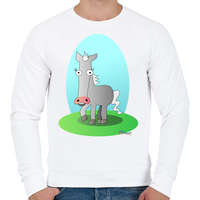 printfashion Szürke paci - Férfi pulóver - Fehér