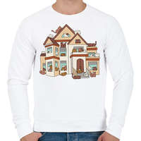 printfashion Cica ház - Férfi pulóver - Fehér