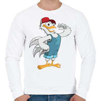 printfashion Farmer Chicken - Férfi pulóver - Fehér