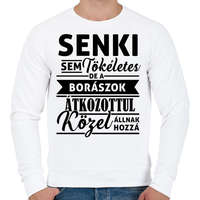 printfashion Senki sem tökéletes, de a borászok... - Férfi pulóver - Fehér