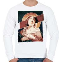 printfashion Szűz Mia - Férfi pulóver - Fehér