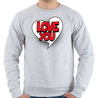 printfashion Szeretlek - Férfi pulóver - Sport szürke