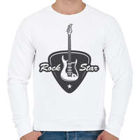 printfashion rock gitár - Férfi pulóver - Fehér