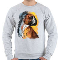 printfashion boxer portre2 - Férfi pulóver - Sport szürke