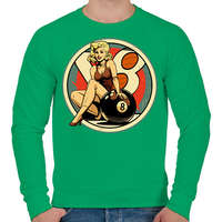 printfashion Retro biliárd 8-as golyó - Férfi pulóver - Zöld