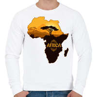 printfashion Afrika Térkép - Férfi pulóver - Fehér