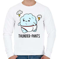 printfashion Thunder-pants - Férfi pulóver - Fehér