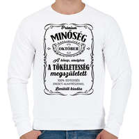 printfashion Prémium minőség - Hónappal (fekete) - Férfi pulóver - Fehér