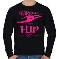 printfashion Warning - I might flip out - Férfi pulóver - Fekete