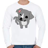 printfashion Amstaff/pitbull kutyus (szürke) - Férfi pulóver - Fehér