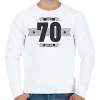 printfashion b-day-70-dark-lightgrey - Férfi pulóver - Fehér