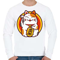 printfashion Lucky cat - Maneki neko - Férfi pulóver - Fehér