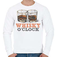 printfashion Whisky o'clock - Férfi pulóver - Fehér