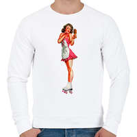 printfashion Görkorcsolya - Férfi pulóver - Fehér