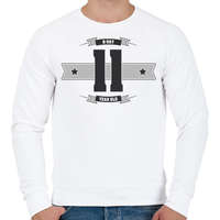 printfashion b-day-11-dark-lightgrey - Férfi pulóver - Fehér