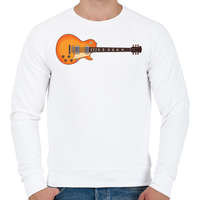 printfashion Les Paul Gitár - Férfi pulóver - Fehér