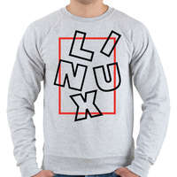 printfashion Linux box black - Férfi pulóver - Sport szürke