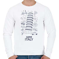 printfashion I LOVE ITALY 1 - Férfi pulóver - Fehér