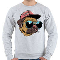 printfashion Vagány kutya - Férfi pulóver - Sport szürke