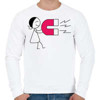 printfashion Mágneses vonzás - Női - Férfi pulóver - Fehér