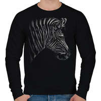 printfashion Zebra portré - Férfi pulóver - Fekete