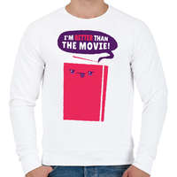 printfashion Könyv vs. film - Férfi pulóver - Fehér
