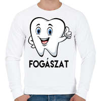 printfashion Fogászat - Férfi pulóver - Fehér