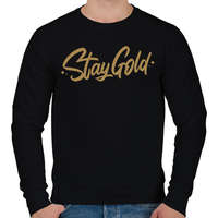 printfashion Stay Gold - Férfi pulóver - Fekete