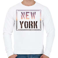 printfashion NEW York - Férfi pulóver - Fehér