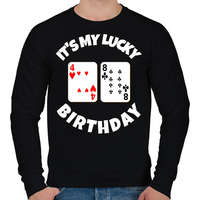 printfashion 48 POKER SZÜLINAP - Férfi pulóver - Fekete