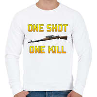 printfashion PUBG - One Shot, One Kill - Férfi pulóver - Fehér