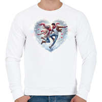 printfashion Boldog szerelem télen - Férfi pulóver - Fehér